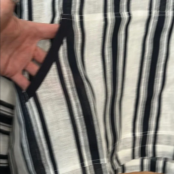 NEW Tory Burch Awning Stripe Linen Hoodie  – Size XS - Picture 8 of 12